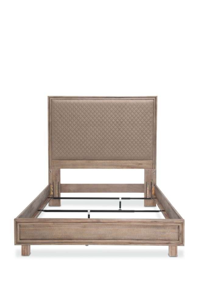 AICO by Michael Amini - Hudson Ferry - Queen Brown Fabric Diamond Quilted Panel. Bed - Driftwood - KI-HUDF012QNB-216 veiw 2