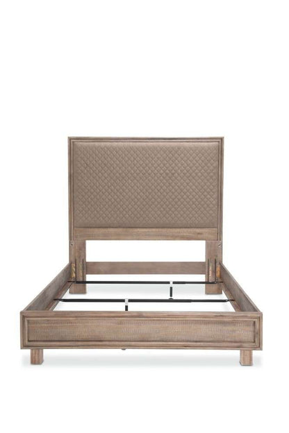 AICO by Michael Amini - Hudson Ferry - Queen Brown Fabric Diamond Quilted Panel. Bed - Driftwood - KI-HUDF012QNB-216 veiw 2