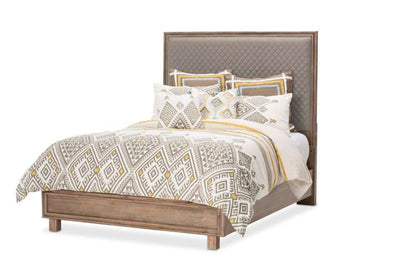 AICO by Michael Amini - Hudson Ferry - Queen Gray Fabric Diamond Quilted Panel Bed - Driftwood - KI-HUDF012QNG-216 veiw 4