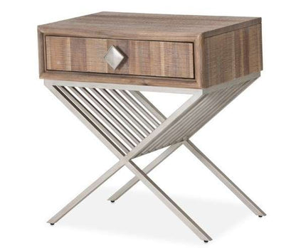 AICO by Michael Amini - Hudson Ferry - Side Table with Drawer - Driftwood - KI-HUDF040-216 veiw 1