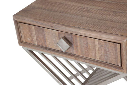 AICO by Michael Amini - Hudson Ferry - Side Table with Drawer - Driftwood - KI-HUDF040-216 veiw 5