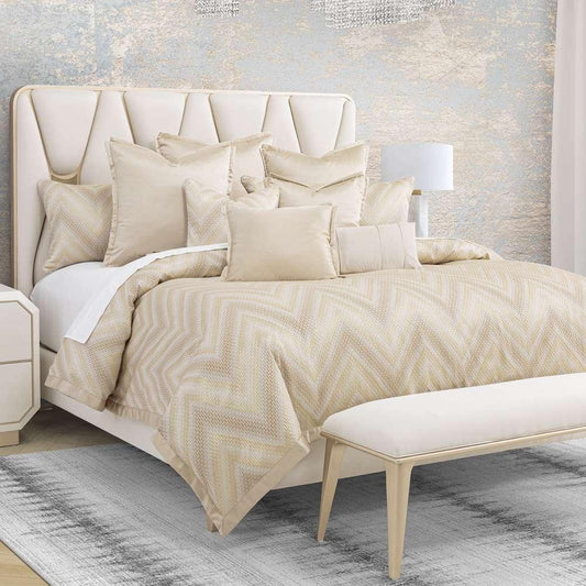 AICO by Michael Amini - Infinity 10-Piece King Duvet Set - Gold - BCS-KD10-INFNTY-GLD veiw 1