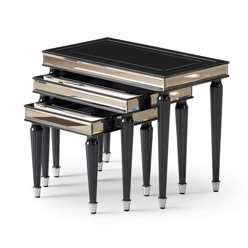 AICO by Michael Amini - La Francaise Nesting Tables, Set of 3 - Black Ice - LFR-FRSE224-805 veiw 3