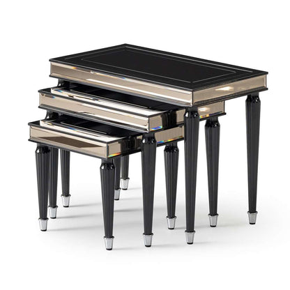 AICO by Michael Amini - La Francaise Nesting Tables, Set of 3 - Black Ice - LFR-FRSE224-805 veiw 3