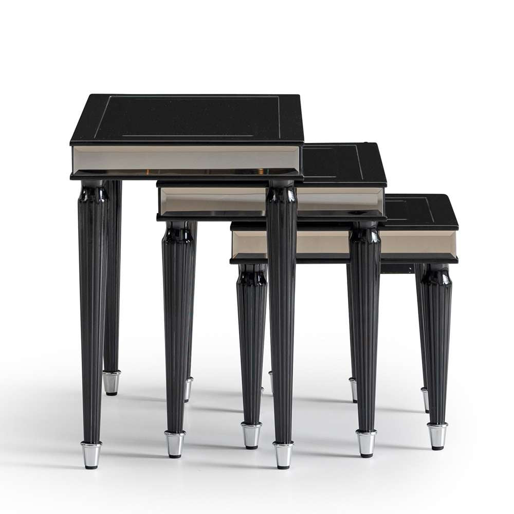 AICO by Michael Amini - La Francaise Nesting Tables, Set of 3 - Black Ice - LFR-FRSE224-805 veiw 4