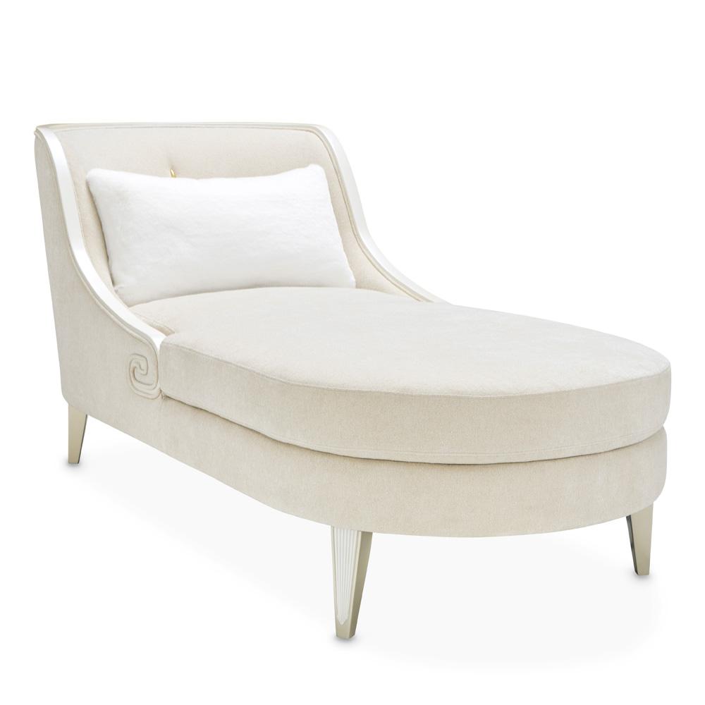 AICO by Michael Amini - La Marisia Chenille Chaise - Tranquil/Light Champagne - 9089841-TRQUL-124 veiw 4