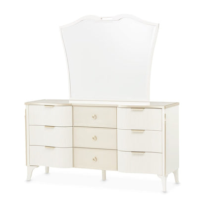 AICO by Michael Amini - La Marisia Dresser with Mirror - Creamy Pearl - 9089050SA-060-112 veiw 1