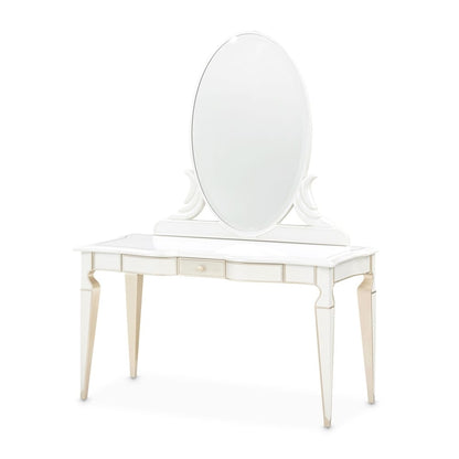 AICO by Michael Amini - La Marisia Vanity Set with Mirror & Chair - Creamy Pearl - 9089058VAN3-112 veiw 2