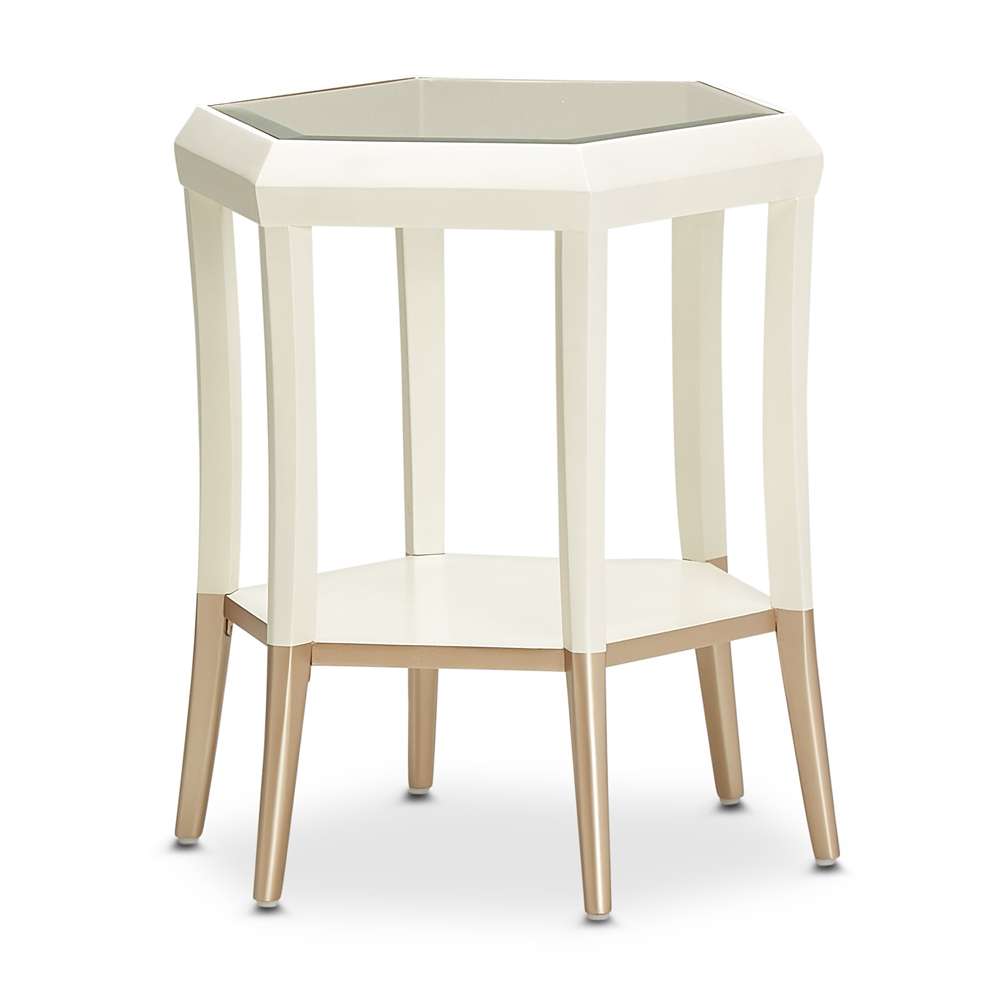 AICO by Michael Amini - La Rachelle Hexagon Accent Table - Champagne - 9034222-136 veiw 1
