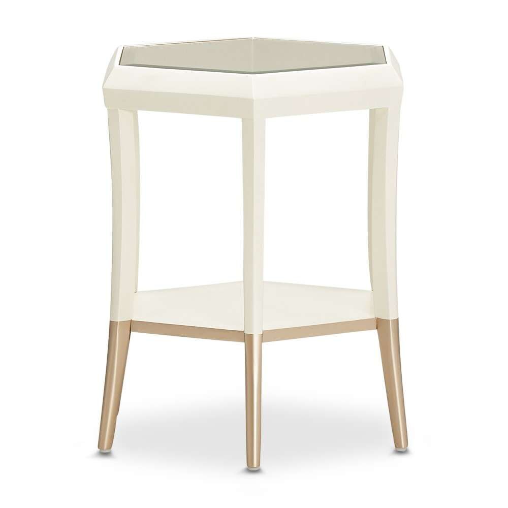 AICO by Michael Amini - La Rachelle Hexagon Accent Table - Champagne - 9034222-136 veiw 3