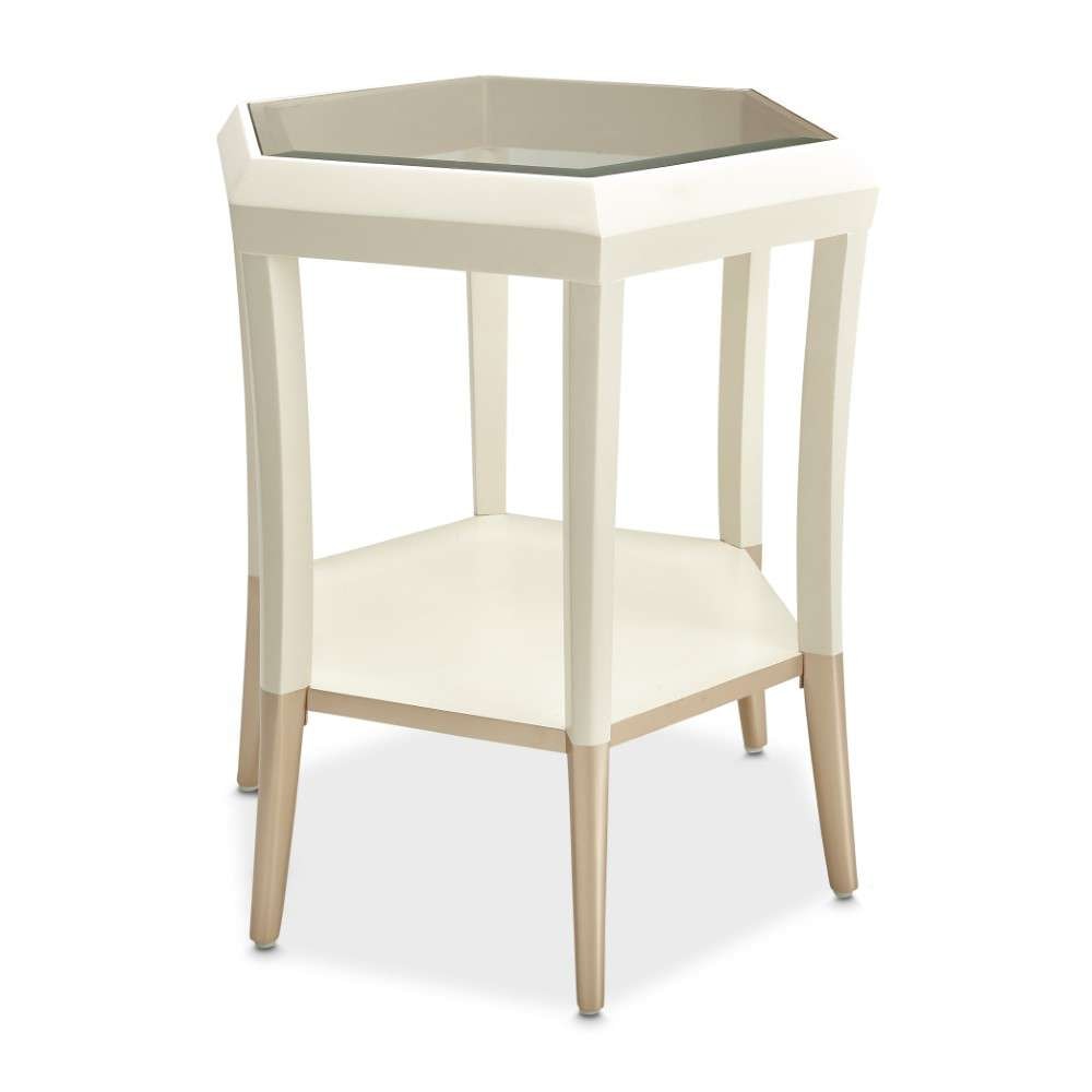AICO by Michael Amini - La Rachelle Hexagon Accent Table - Champagne - 9034222-136 veiw 4