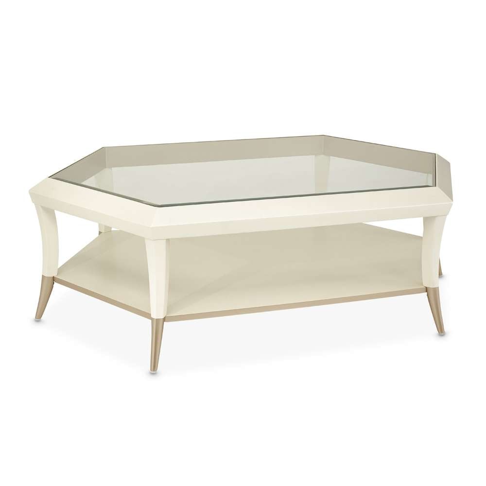 AICO by Michael Amini - La Rachelle Hexagon Cocktail Table - Champagne - 9034201-136 veiw 1