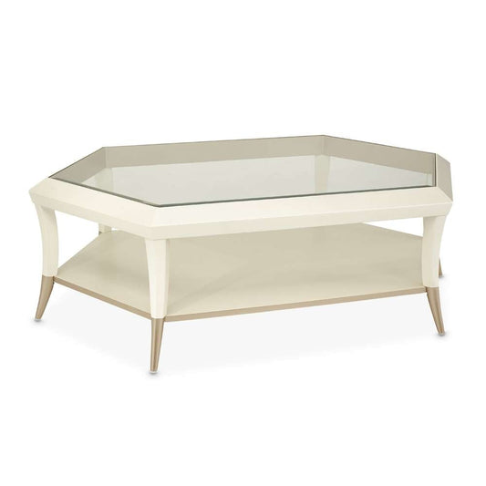 AICO by Michael Amini - La Rachelle Hexagon Cocktail Table - Champagne - 9034201-136 veiw 1