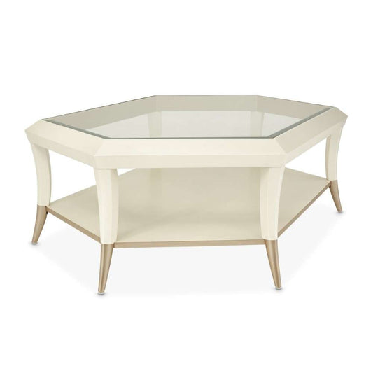 AICO by Michael Amini - La Rachelle Hexagon Cocktail Table - Champagne - 9034201-136 veiw 2