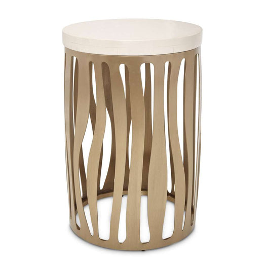 AICO by Michael Amini - La Rachelle Round Chairside Table - Chardonnay - 9034226-822 veiw 1