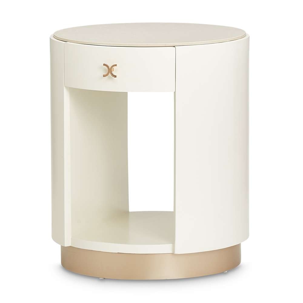 AICO by Michael Amini - La Rachelle Round End Table - Champagne - 9034224-136 veiw 1