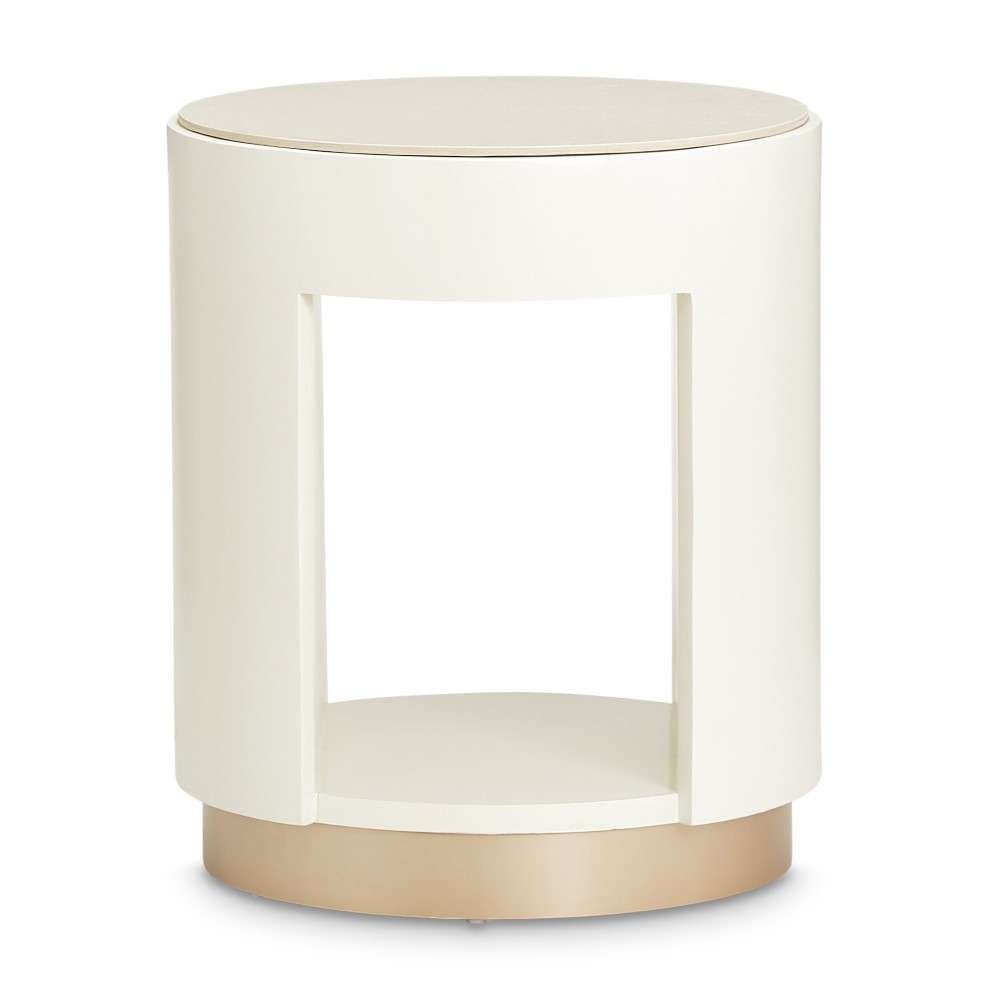AICO by Michael Amini - La Rachelle Round End Table - Champagne - 9034224-136 veiw 4