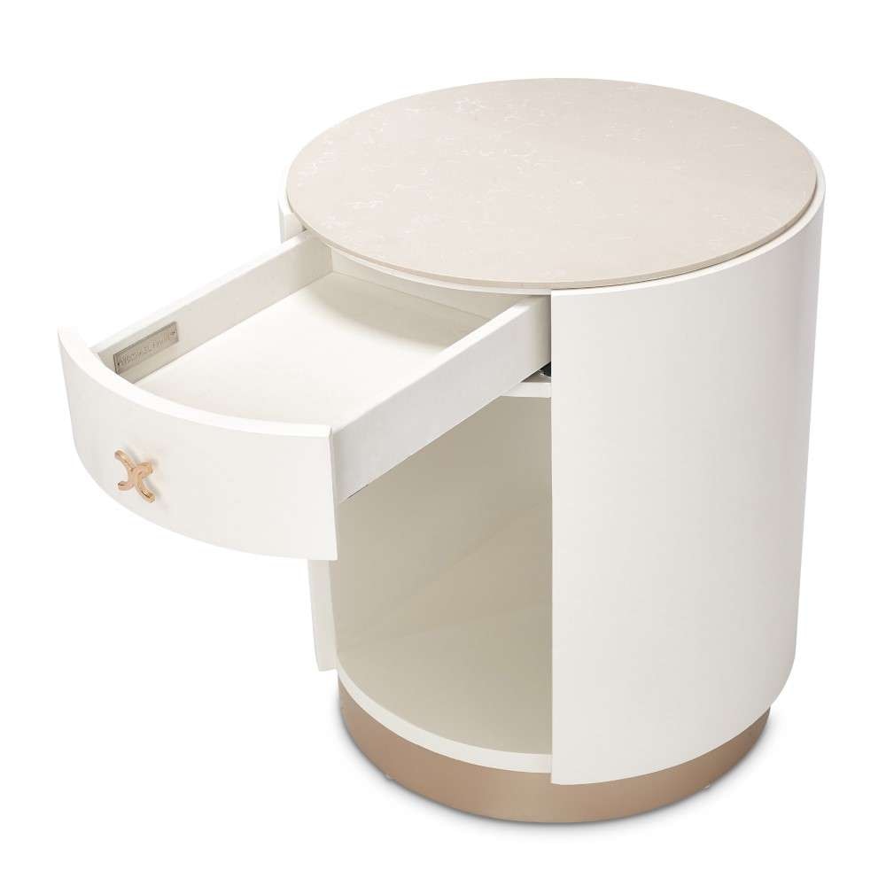 AICO by Michael Amini - La Rachelle Round End Table - Champagne - 9034224-136 veiw 9