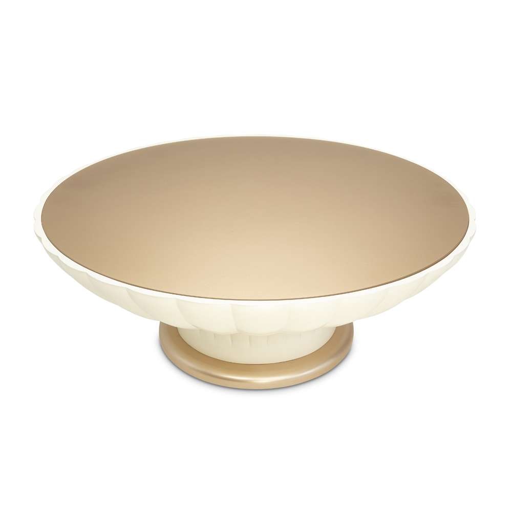 AICO by Michael Amini - La Rachelle Scalloped Round Cocktail Table - Champagne - 9034204-136 veiw 1