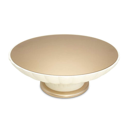 AICO by Michael Amini - La Rachelle Scalloped Round Cocktail Table - Champagne - 9034204-136 veiw 1