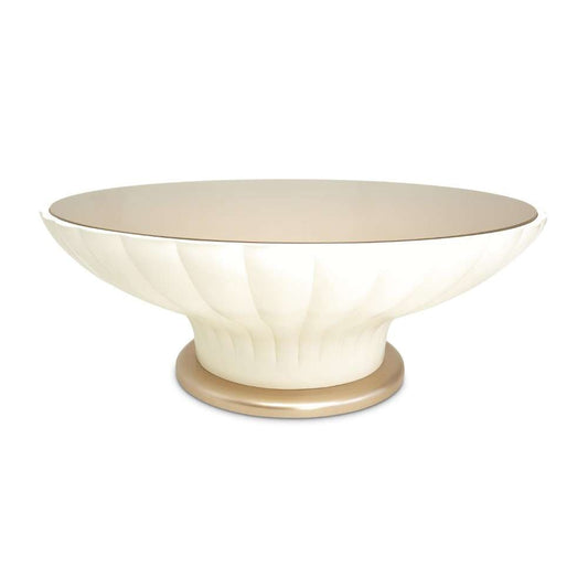 AICO by Michael Amini - La Rachelle Scalloped Round Cocktail Table - Champagne - 9034204-136 veiw 2