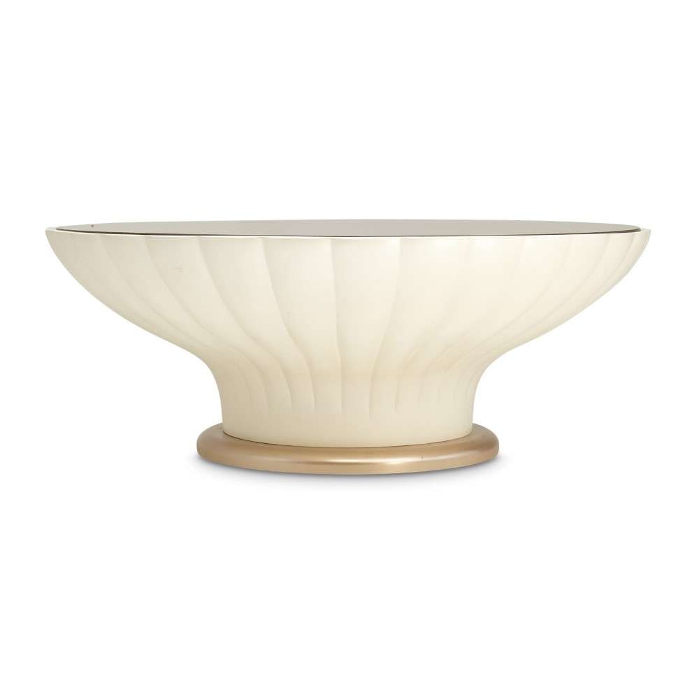 AICO by Michael Amini - La Rachelle Scalloped Round Cocktail Table - Champagne - 9034204-136 veiw 3