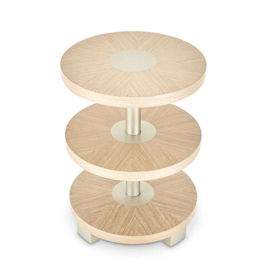 AICO by Michael Amini - Laguna Ridge - Round Chair Side Table - Washed Oak - 9083222-129 veiw 2