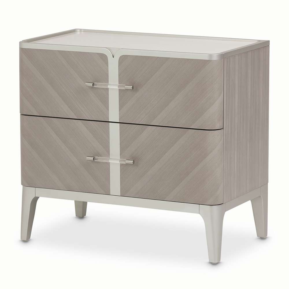 AICO by Michael Amini - Lanterna Nightstand - Silver Mist - N9032040-823 veiw 1