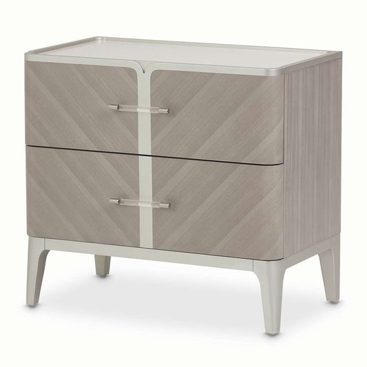 AICO by Michael Amini - Lanterna Nightstand - Silver Mist - N9032040-823 veiw 1