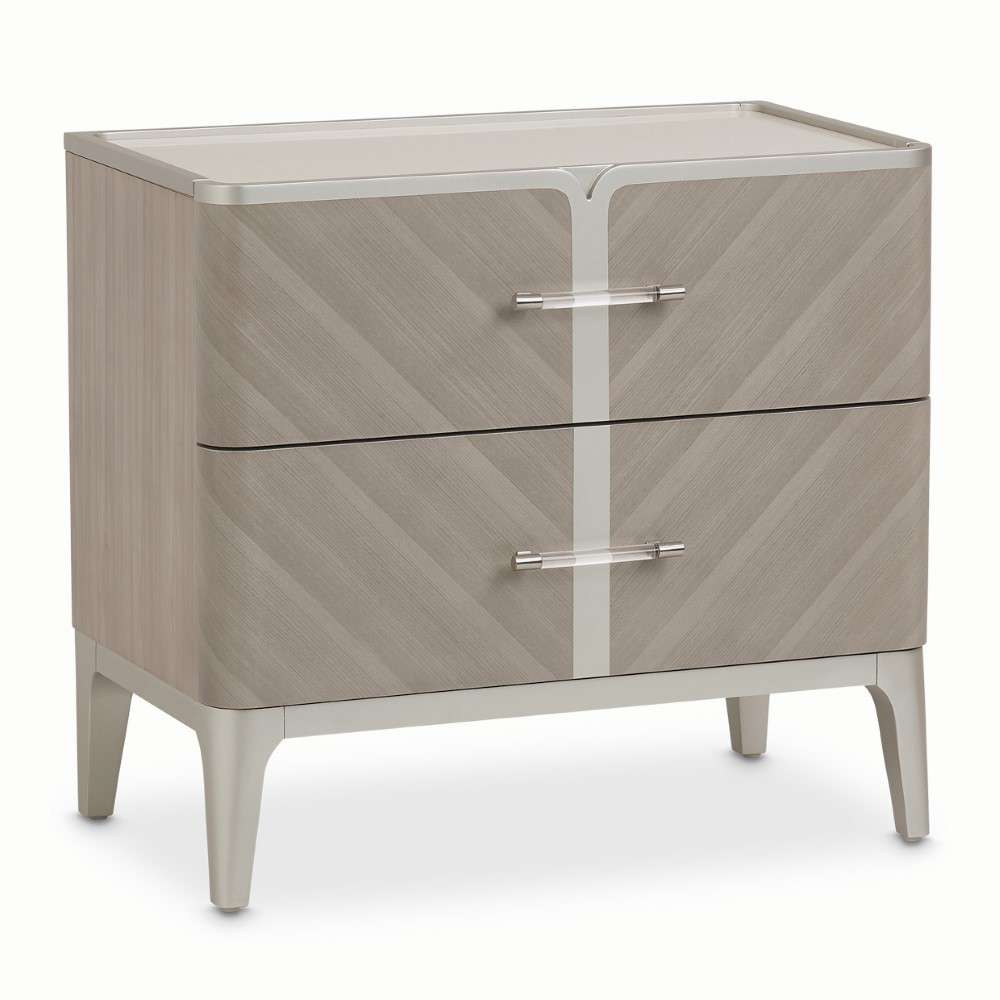 AICO by Michael Amini - Lanterna Nightstand - Silver Mist - N9032040-823 veiw 3