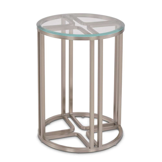 AICO by Michael Amini - Lanterna Chairside Table - Silver Mist - N9032222-823 veiw 1
