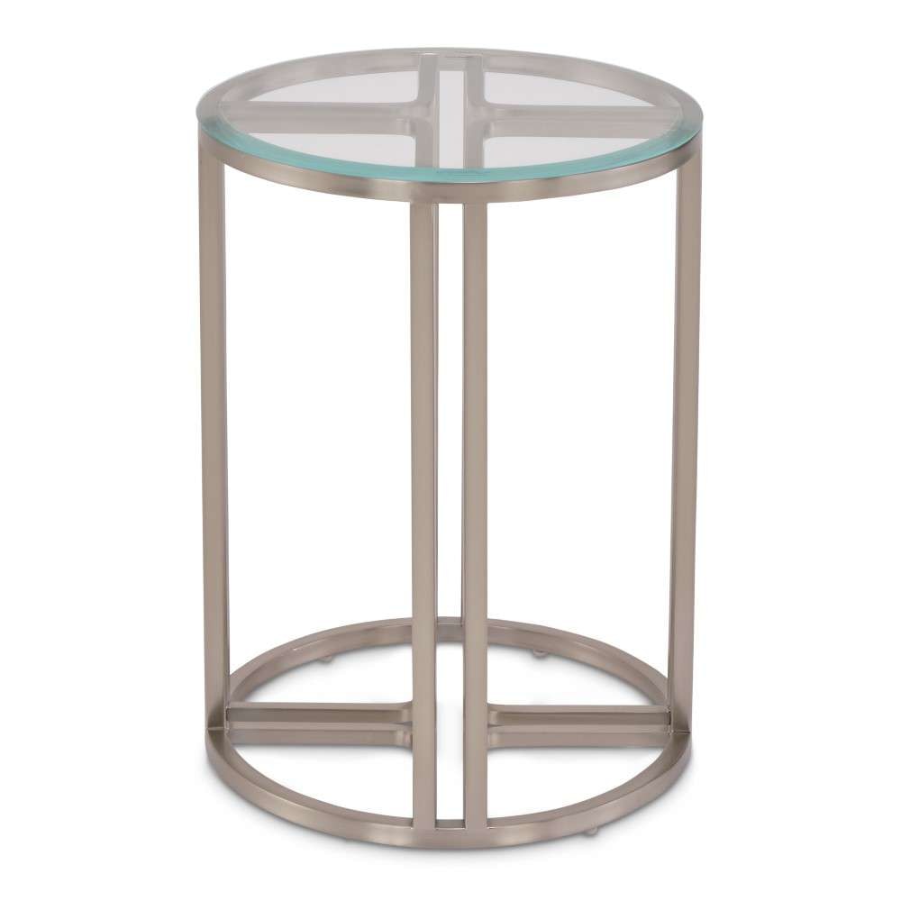 AICO by Michael Amini - Lanterna Chairside Table - Silver Mist - N9032222-823 veiw 3
