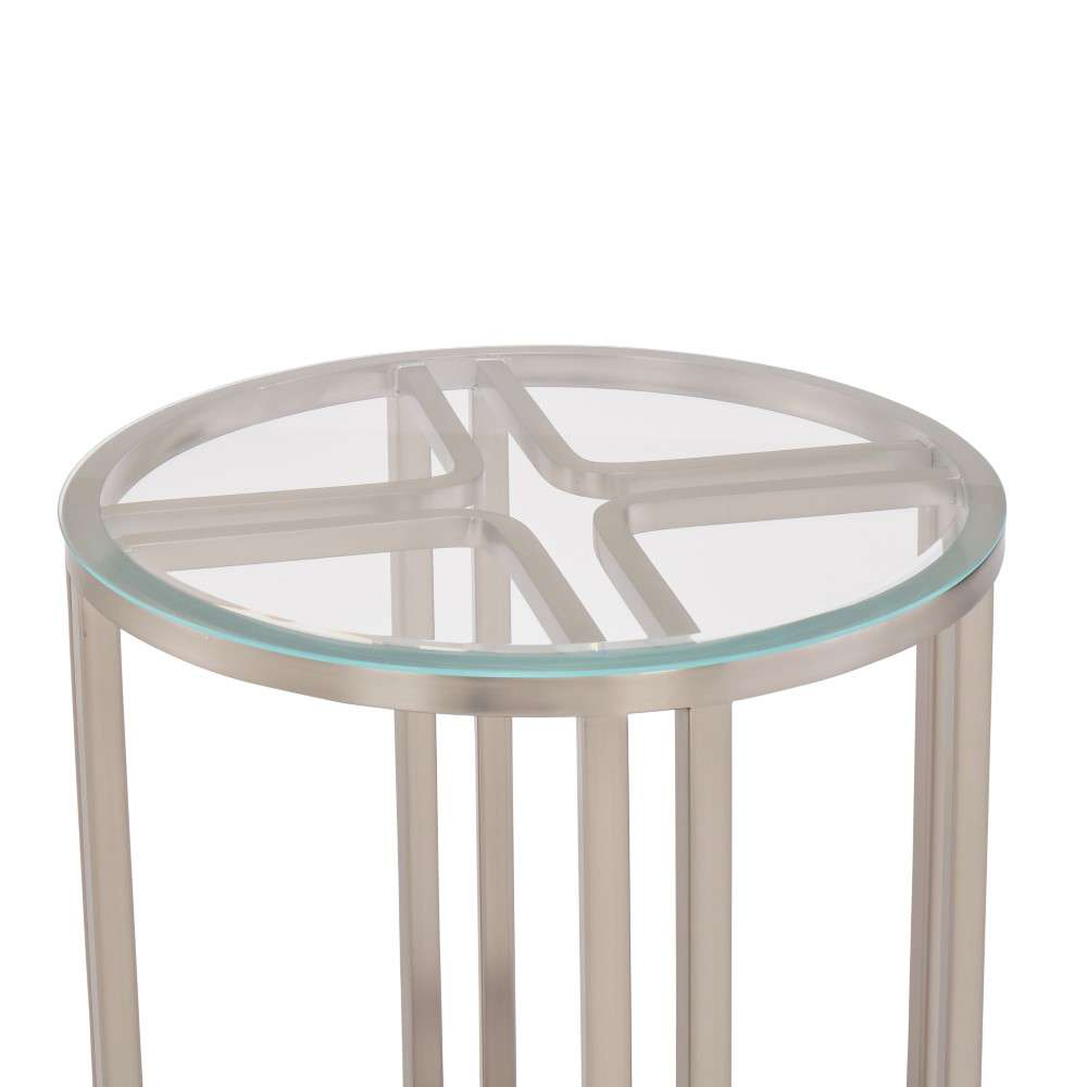 AICO by Michael Amini - Lanterna Chairside Table - Silver Mist - N9032222-823 veiw 4