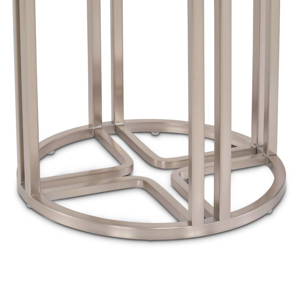 AICO by Michael Amini - Lanterna Chairside Table - Silver Mist - N9032222-823 veiw 5