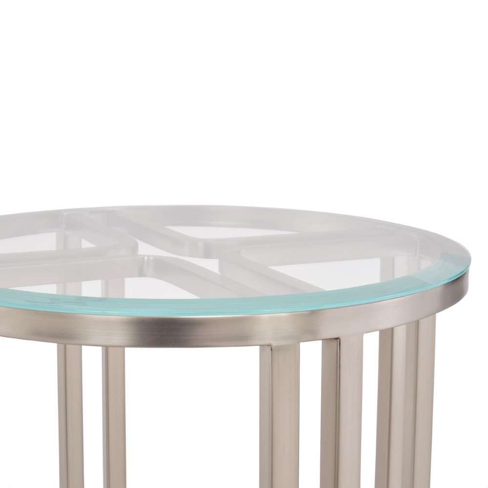 AICO by Michael Amini - Lanterna Chairside Table - Silver Mist - N9032222-823 veiw 6