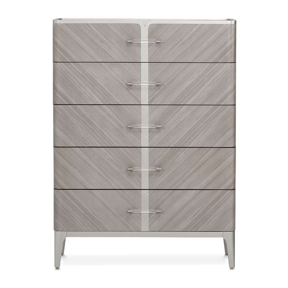 AICO by Michael Amini - Lanterna Highboy Chest - Silver Mist - N9032070-823 veiw 2