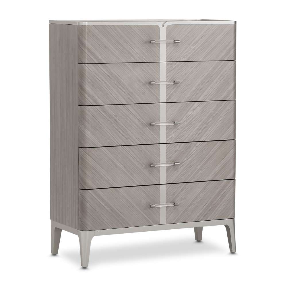 AICO by Michael Amini - Lanterna Highboy Chest - Silver Mist - N9032070-823 veiw 3