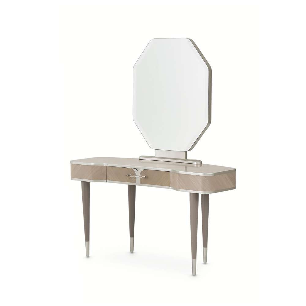 AICO by Michael Amini - Lanterna Vanity with Mirror - Silver Mist - 9032000VAN2-823 veiw 1