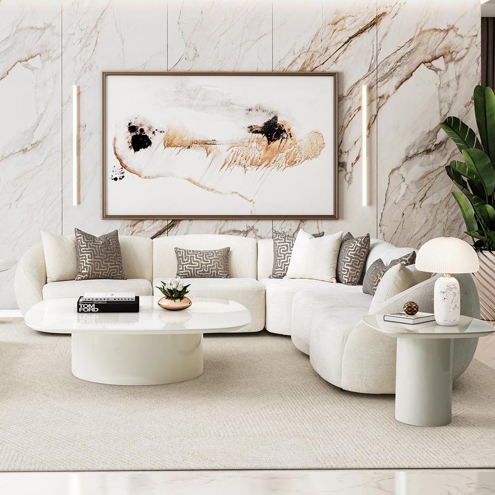 AICO by Michael Amini - Le Montreaux 5-Piece Modular Sectional - Gardenia - LFR-MTRX5PC-GNA-000 veiw 1