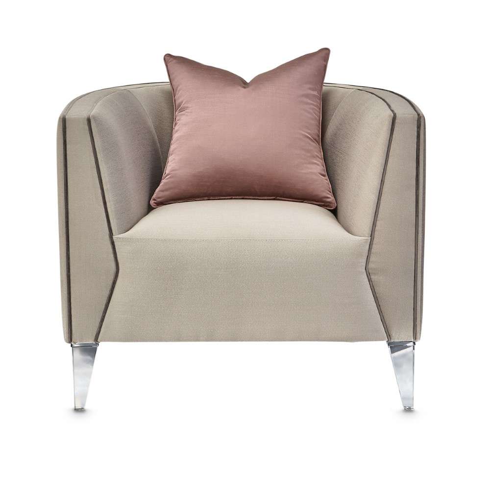 AICO by Michael Amini - Linea Matching Accent Chair - Metallic/Silver Mist - NLRU-LNEA835-MTL-823 veiw 3