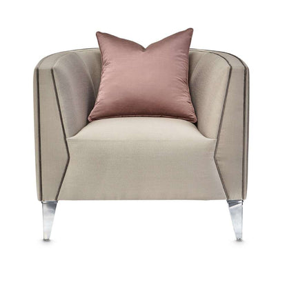 AICO by Michael Amini - Linea Matching Accent Chair - Metallic/Silver Mist - NLRU-LNEA835-MTL-823 veiw 3