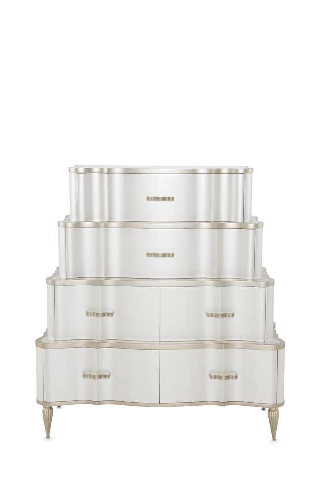 AICO by Michael Amini - London Place 6-Drawer Tiered Chest - Creamy Pearl - N9004070SA-112 veiw 1
