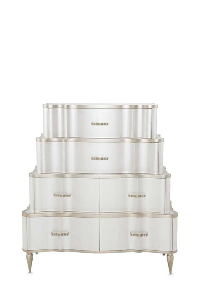 AICO by Michael Amini - London Place 6-Drawer Tiered Chest - Creamy Pearl - N9004070SA-112 veiw 1