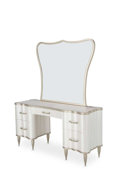 AICO by Michael Amini - London Place Vanity with Mirror - Creamy Pearl - N9004058VAN2-112 veiw 1