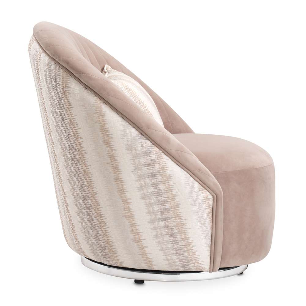 AICO by Michael Amini - Lucca Swivel Chair - Silver - LFR-LUCA839-NGT-808 veiw 6