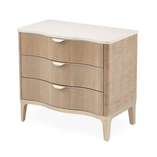AICO by Michael Amini - Malibu Crest 3-Drawer Nightstand - Blush - N9007040-131 veiw 1