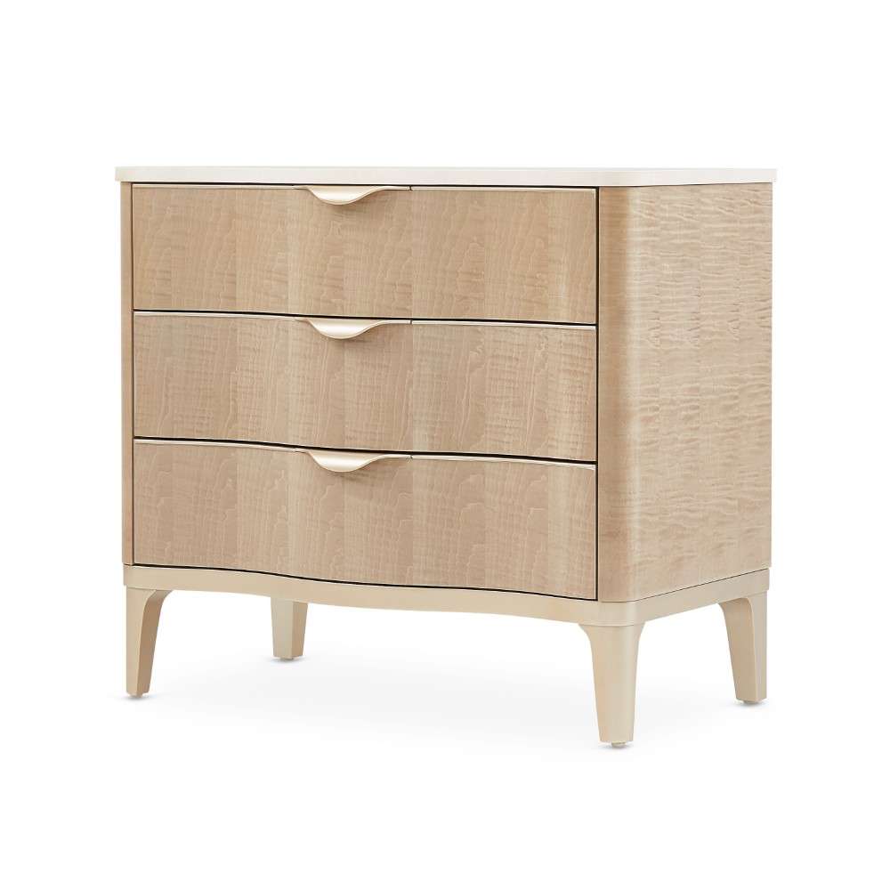 AICO by Michael Amini - Malibu Crest 3-Drawer Nightstand - Blush - N9007040-131 veiw 8