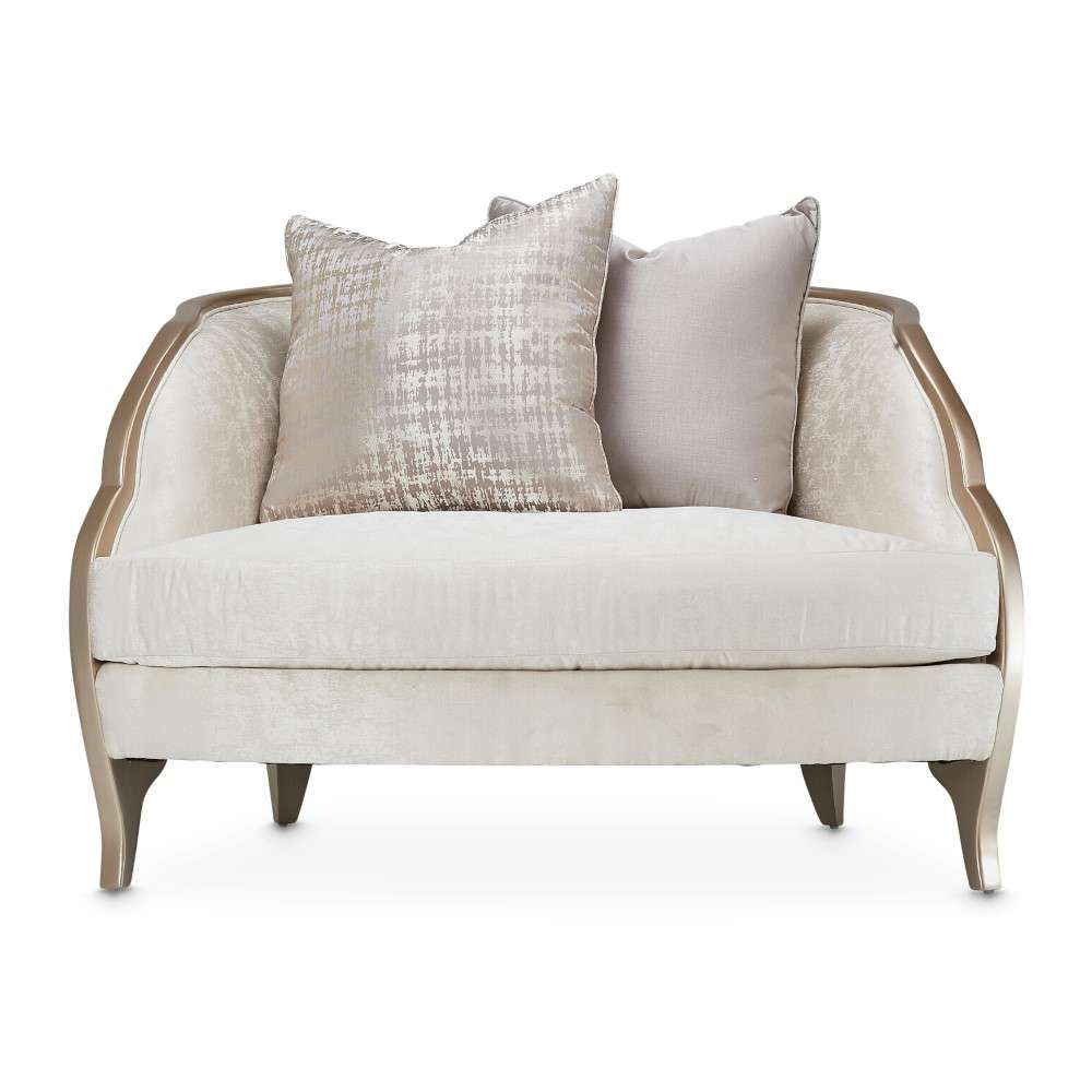 AICO by Michael Amini - Malibu Crest Chair and Half - Cloud White/Chardonnay - N9007838-CLDWH-822 veiw 2