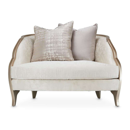 AICO by Michael Amini - Malibu Crest Chair and Half - Cloud White/Chardonnay - N9007838-CLDWH-822 veiw 2