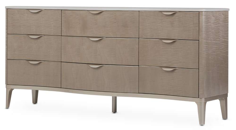 AICO by Michael Amini - Malibu Crest Dresser with Mirror - Blush - N9007050SA-260-131 veiw 5